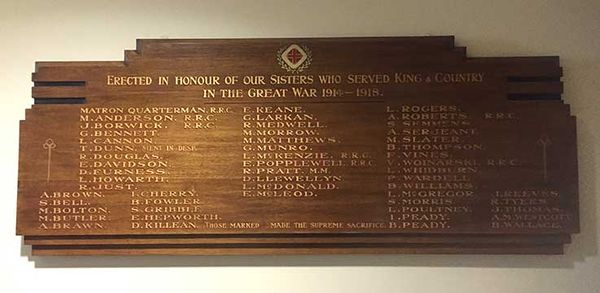 Effie McLeod on the Honour Board Ballarat Base Hospital